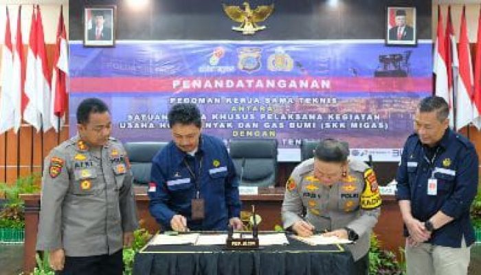 SKK Migas Dan Polda Sulteng, Tandatangani Pedoman Kerjasama Teknis Hulu Migas
