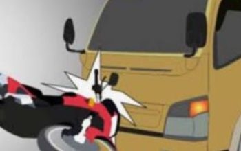 Polsek Batui Tangani Lakalantas Mini Bus Vs Sepeda Motor di Jalan Trans Sulawesi