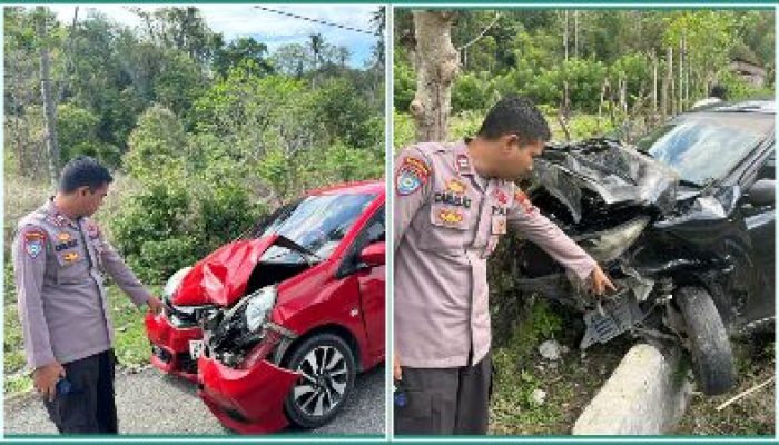 Tabrakan Hebat Honda Brio Vs Daihatsu Sigra di Trans Sulawesi, Satu Pengemudi Terluka