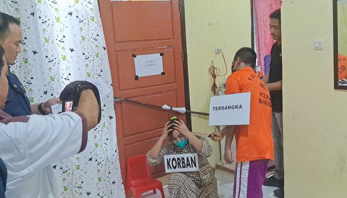 Rekonstruksi Pembunuhan IRT di Balantak Utara Digelar Satreskrim Polres Banggai