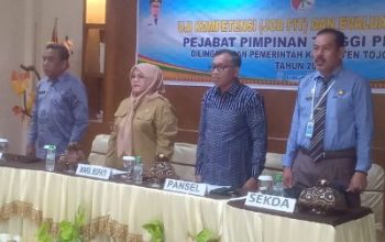 21 Orang Pejabat Tinggi Pratama di Touna Ikut Uji Kompetensi, Wakil Bupati : Evaluasi Kinerja Tidak Sekedar Penuhi Syarat Mutasi