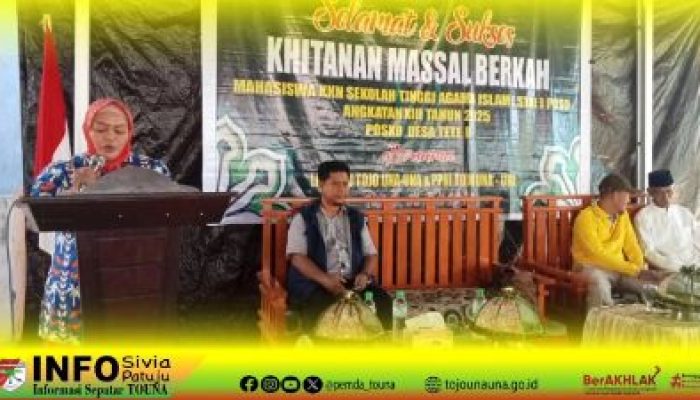 Pemkab Touna Resmi Buka Kegiatan Khitanan Massal, Kerjasama Mahasiswa KKN Sekolah Tinggi Agama Islam (STAI) Poso, LAZISMU dan Persatuan Perawat Nasional Indonesia (PPNI) Touna
