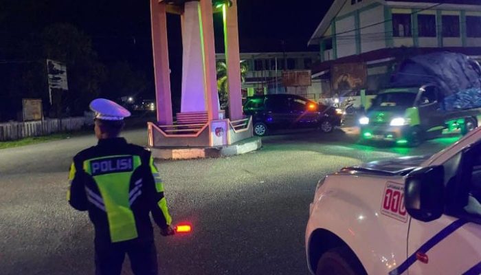 Upaya Jaga Keamanan, Satlantas Polres Touna Laksanakan Patroli Di Sejumlah Titik Di Kota Ampana, Arus Lalin Terpantau Aman dan Lancar